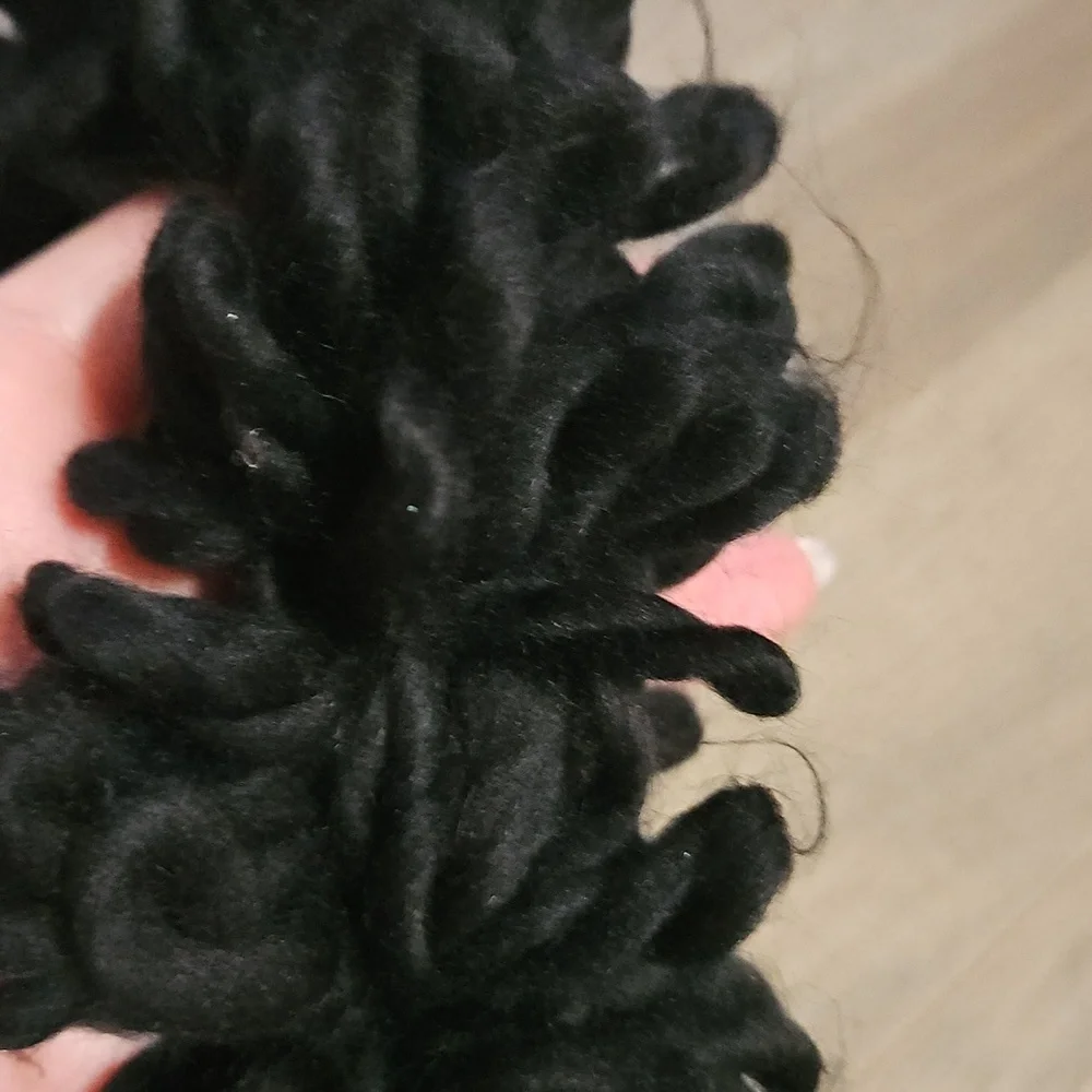 Elegant Black Ruffled Looped Scarf